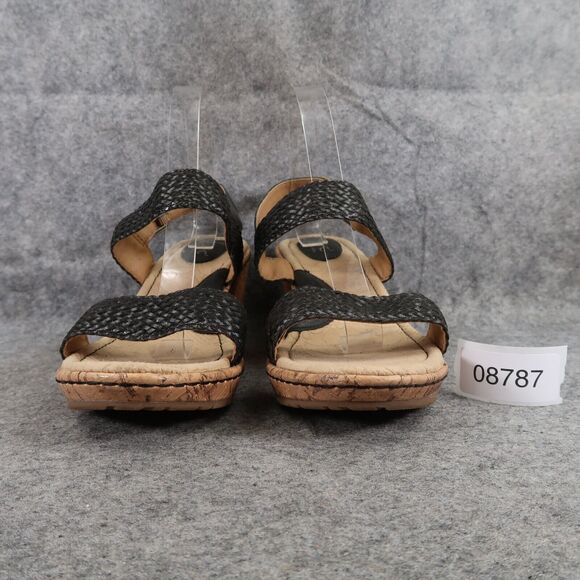 Born Concept Shoes Womens 11 Sandal Fashion Wedge Woven Straps Black Comfort boc - Picture 3 of 13